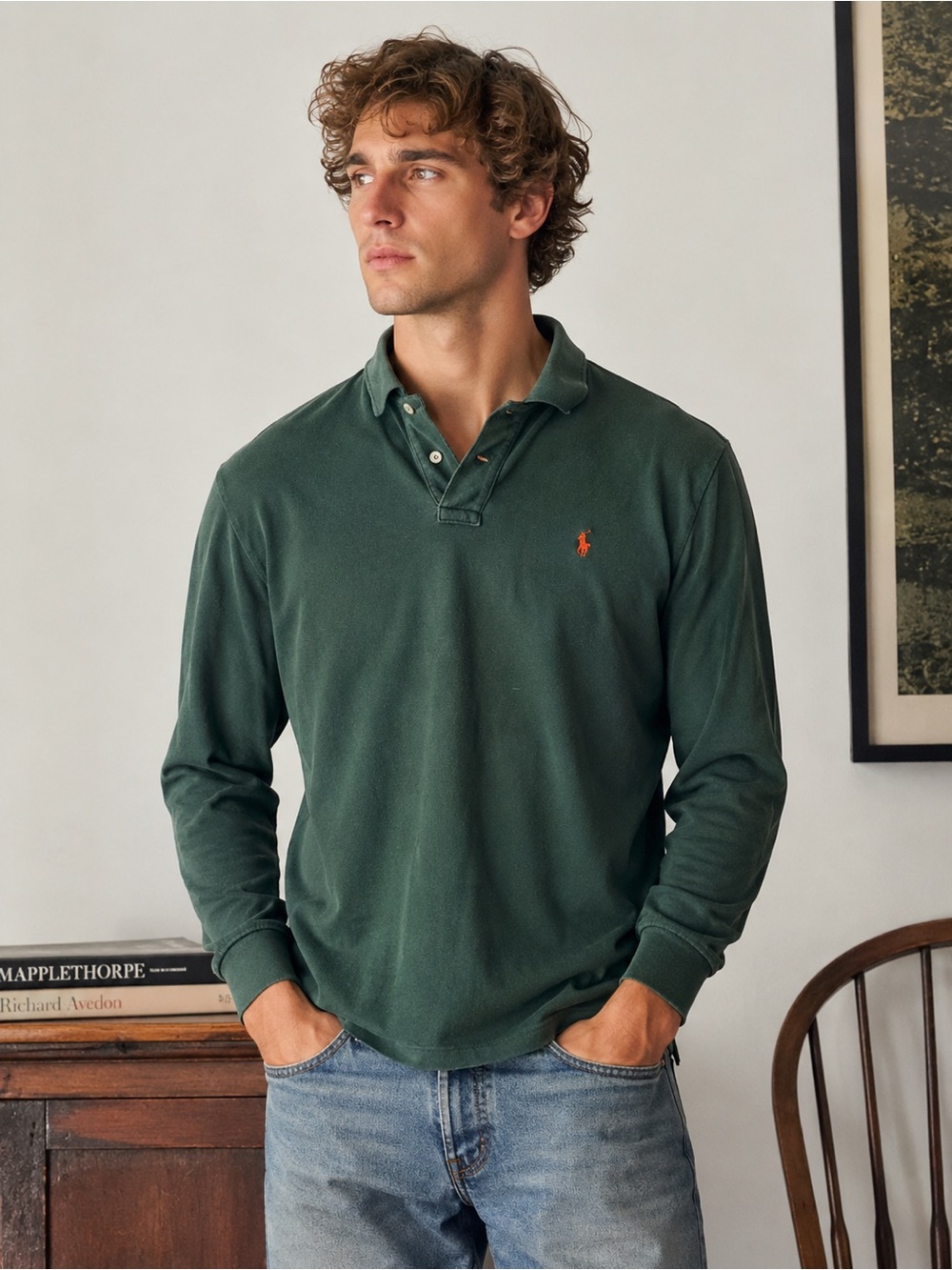 Polo by Ralph Lauren Dark Green Long-Sleeve Polo